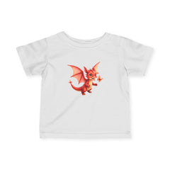 Infant Tee — Cute Red Dragon Baby Shirt (Adorable Fairy-Tale Dragon)