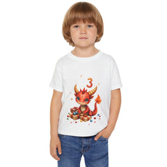 Toddler T-Shirt — Cute Red Dragon 3rd Birthday Shirt with Gifts