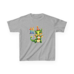 Kids Birthday Tee — Cute Party Dragon with "11" Number