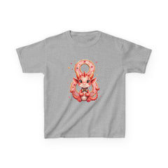 Kids Dragon 8yr  T‑Shirt — Cute Pink Dragon Holding Donut | kids Graphic Tee