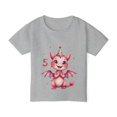 Toddler T-Shirt — Pink Birthday Dragon "5" Party Tee