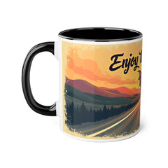 Enjoy the Journey Dragon Accent Mug — 11oz Inspirational Coffee Cup