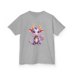 Kids' Cute Purple Dragon T‑Shirt — Adorable Birthday Number 9 Tee