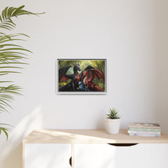 dragon family of 3 canvas print