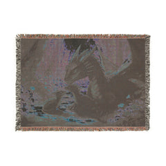 Dragon family of 3, one adult. Woven Blanket — Fantasy Forest Throw