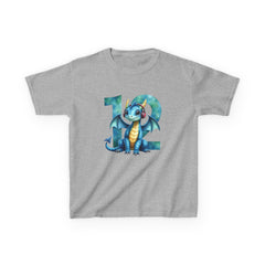 Kids Dragon 12 Birthday T‑Shirt — Cute Blue Dragon Number 12 Tee for Boys & Girls