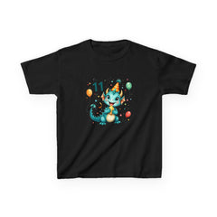 11th Birthday Dragon Kids T‑Shirt — Cute Party Dragon with Balloons