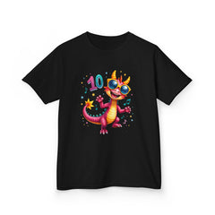 Kids 10th Birthday Dragon T‑Shirt — Cute Party Dragon with Sunglasses
