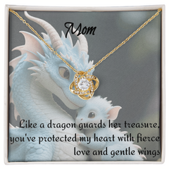 to mom, love knot necklace