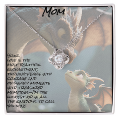 To mom, love knot necklace