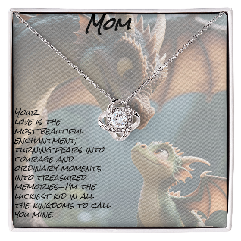 To mom, love knot necklace