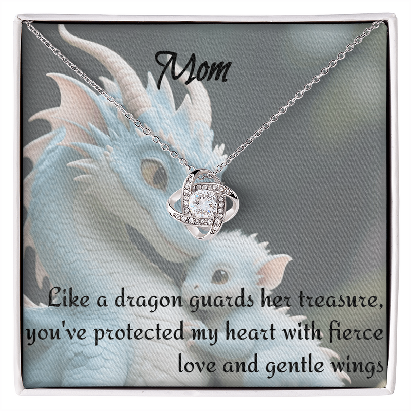 to mom, love knot necklace