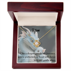 to mom, love knot necklace