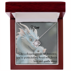 to mom, love knot necklace