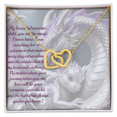 to child, interlocking hearts necklace