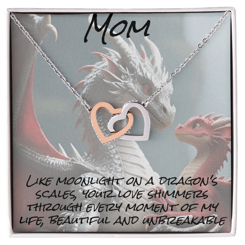 To mom, interlocking hearts