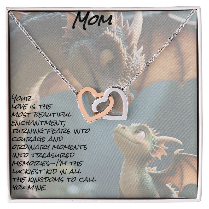 To mom, interlocking hearts necklace