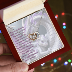 to child, interlocking hearts necklace