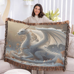 winter dragon woven blanket