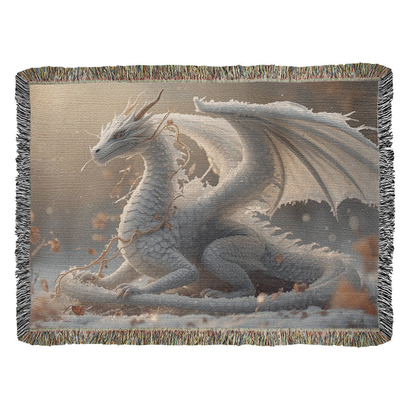 winter dragon woven blanket