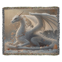 winter dragon woven blanket