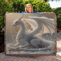 winter dragon woven blanket