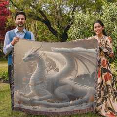 winter dragon woven blanket