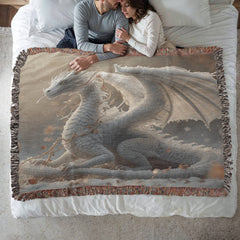 winter dragon woven blanket