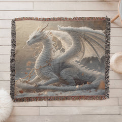 winter dragon woven blanket