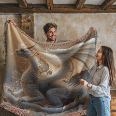 winter dragon woven blanket