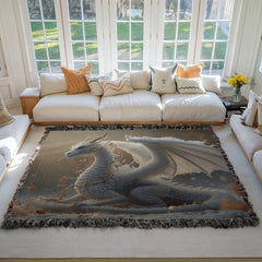 winter dragon woven blanket
